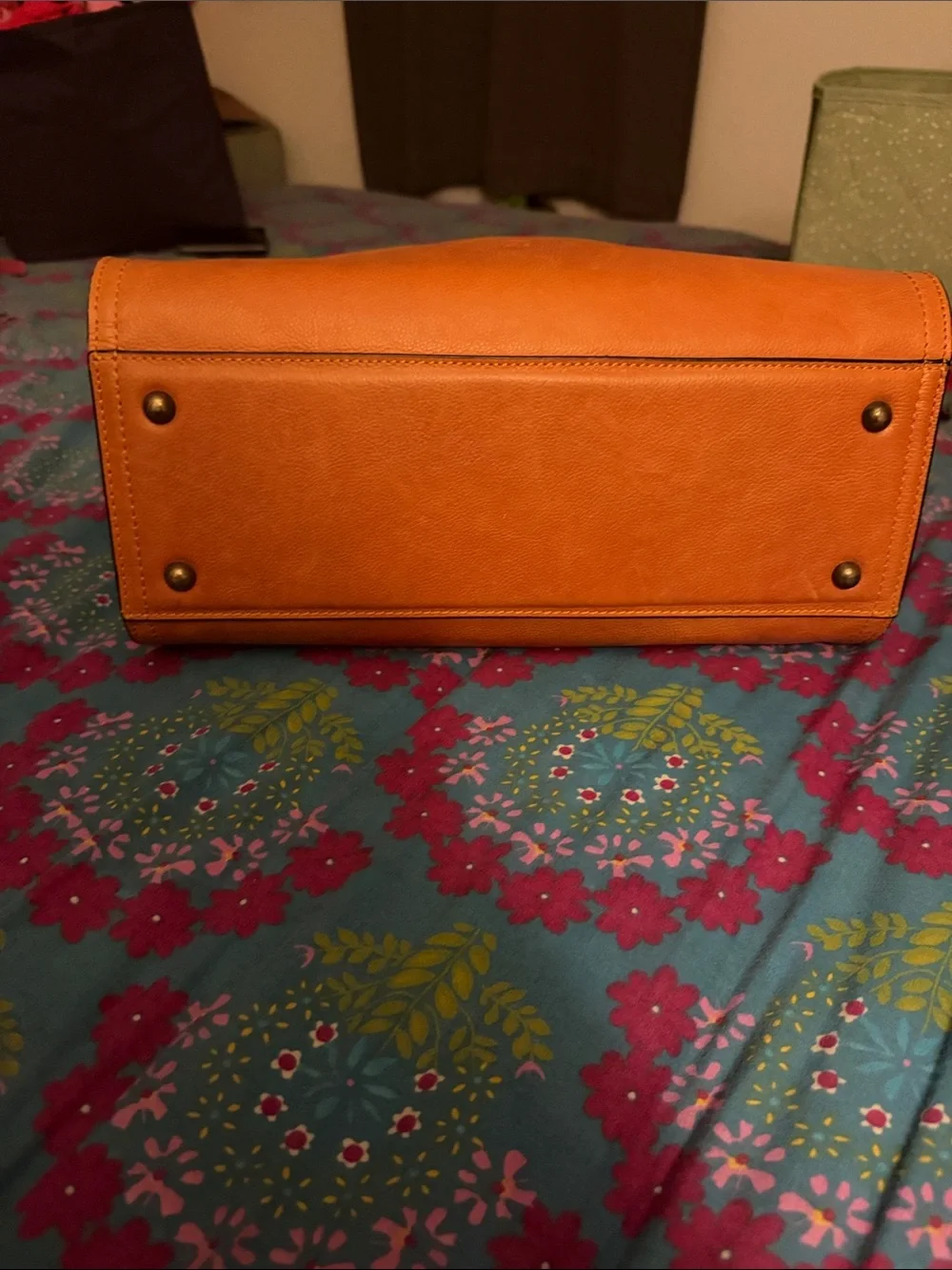 C&C California Orange Leather Top-Handle Satchel NWOT